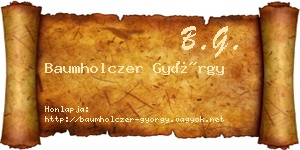 Baumholczer György névjegykártya